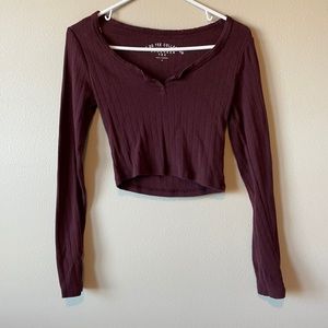 Purple Aeropostale Shrunken Tee